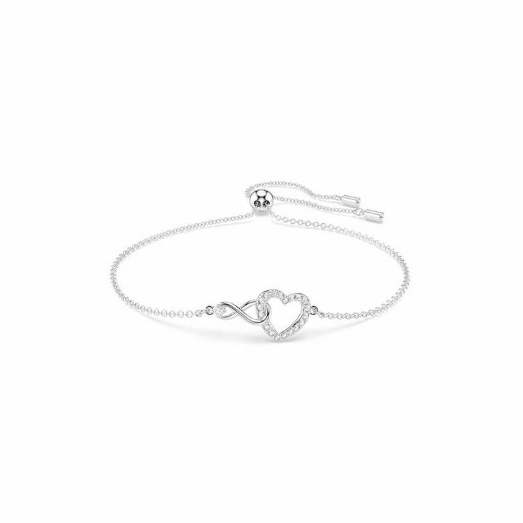 Swarovski infinity heart bracelet rhodium plated crystal, UK version