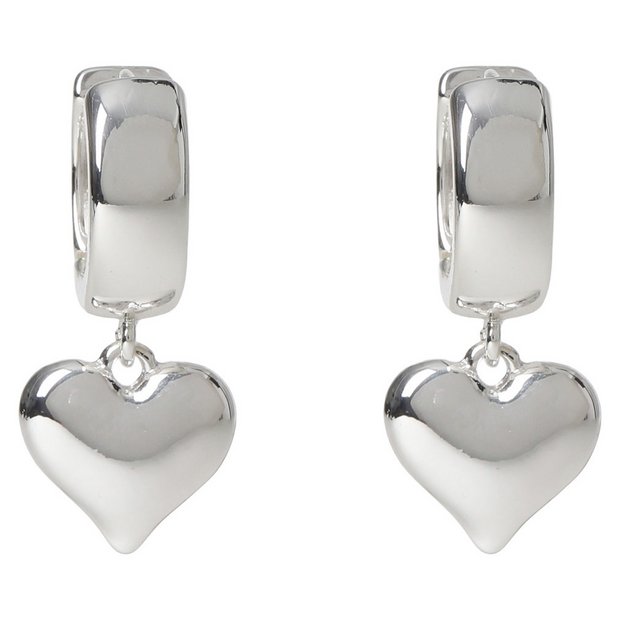 Liars & Lovers heart drop hoop earrings, imported from the UK