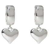 Liars & Lovers heart drop hoop earrings, imported from the UK