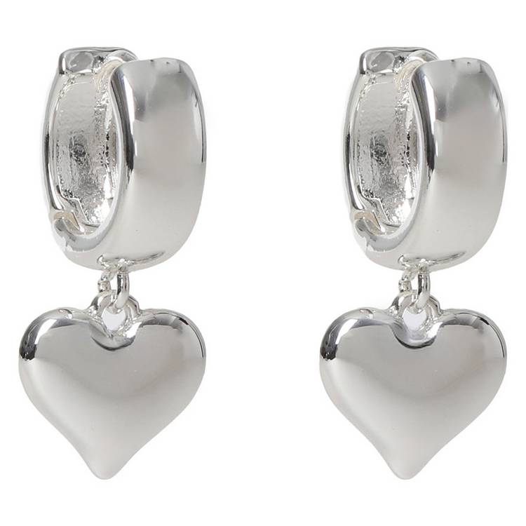 Liars & Lovers heart drop hoop earrings, imported from the UK