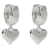 Liars & Lovers heart drop hoop earrings, imported from the UK