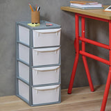 Argos Home Plastic Storage Tower Grey 4 Drawer, imported from the UK