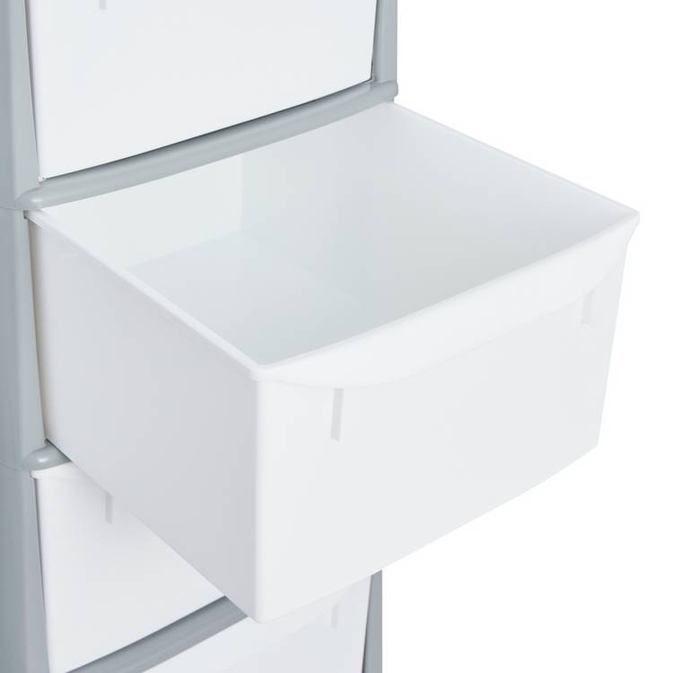 Argos Home Plastic Storage Tower Grey 4 Drawer, imported from the UK