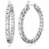 Swarovski crystal hoop earrings rhodium plated 28mm, UK version