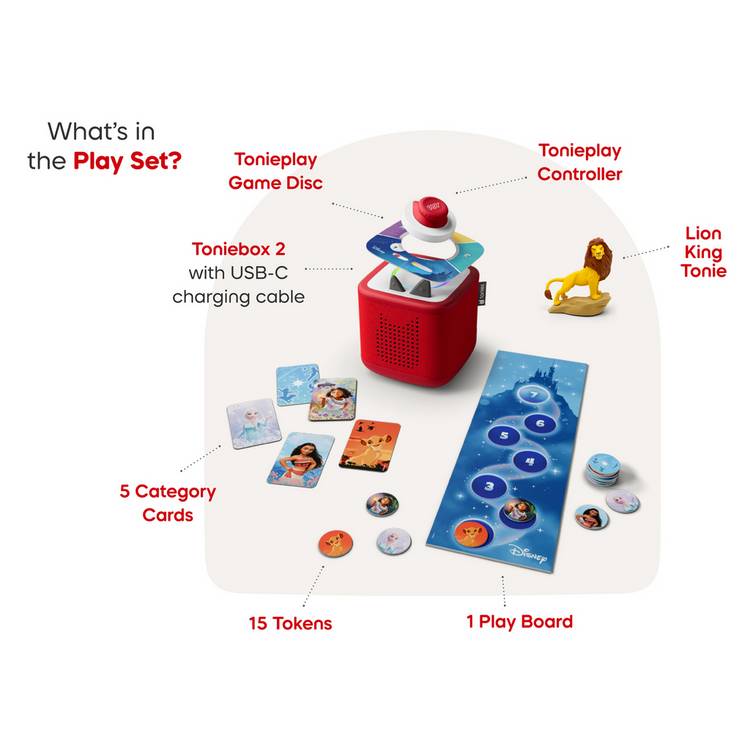 tonies Red Toniebox 2 Play Set with Lion King - (British brand)