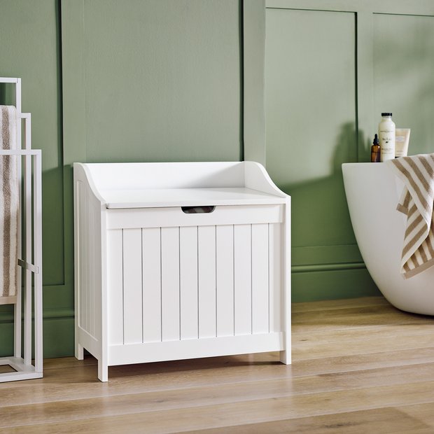 Argos Home monks bench linen bin white 100L (British brand)