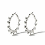 Freedom silver soft spike hoop earrings 35mm (British brand)