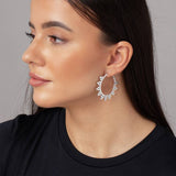 Freedom silver soft spike hoop earrings 35mm (British brand)