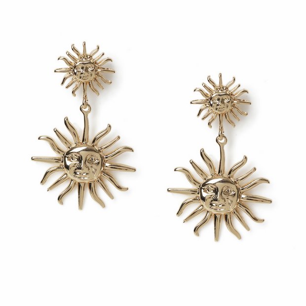 Freedom gold-tone double sun drop earrings, UK version