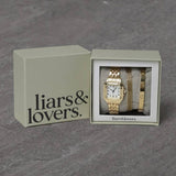 Liars & Lovers gold watch bracelet set, UK version