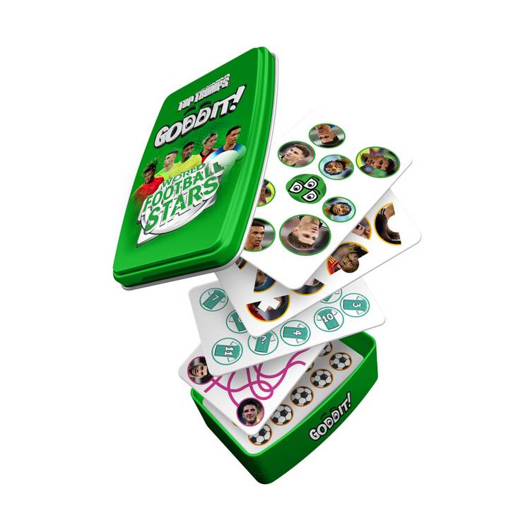 Top Trumps Goddit! puzzle game with World Football Stars theme - British product