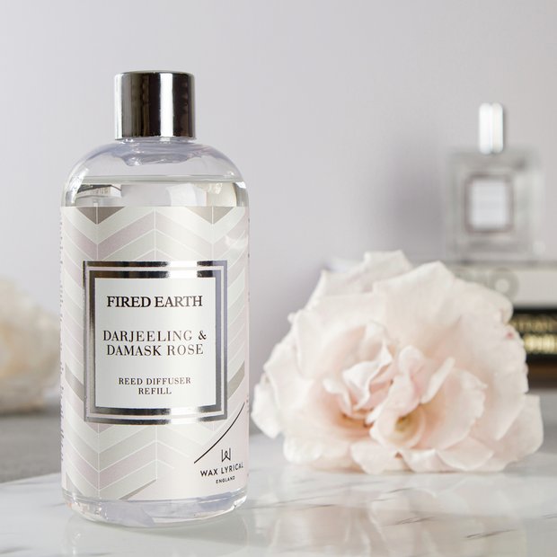 Fired Earth diffuser refill Darjeeling and Damask Rose 200ml - British product