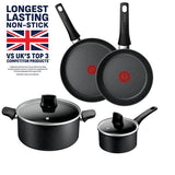 Tefal Stone 4 piece aluminium pan set with steamer (British brand)