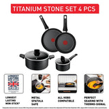 Tefal Stone 4 piece aluminium pan set with steamer (British brand)