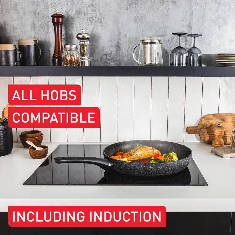 Tefal Stone 4 piece aluminium pan set with steamer (British brand)
