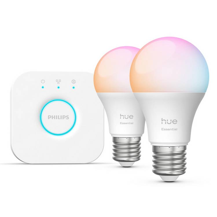 Philips Hue Essential E27 smart bulb 8W pack of 2, UK version
