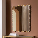 Habitat gold coloured wavy wall mirror 96x71cm, imported from the UK