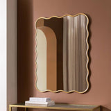 Argos Habitat Gold Coloured Wavy Wall Mirror 96x71cm- Buy online at McGrocer