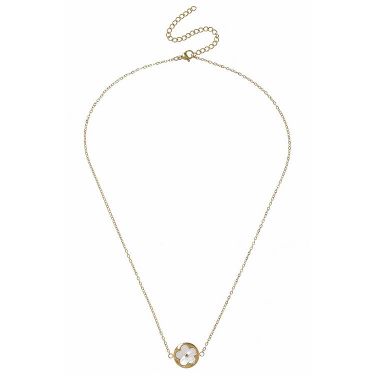Liars & Lovers gold tone flower necklace 46cm, UK version