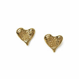 Freedom gold plated heart stud earrings, imported from the UK