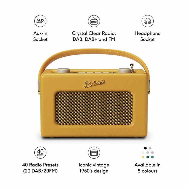 Roberts Revival Uno BT DAB radio yellow - British product