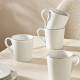 Argos Argos Home Silver Rim Set of 4 Porcelain Mugs - White- Buy online at McGrocer
