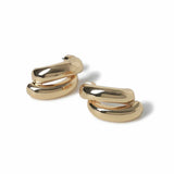 Freedom gold-tone oversized double row stud earrings, UK version