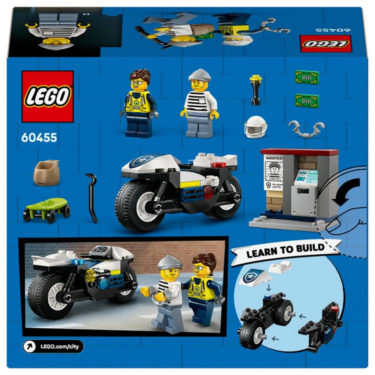 LEGO City Police Motorcycle Chase toy set 60455, UK version