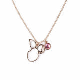 Custard London gold-tone Piglet pendant necklace with pink stone, UK version