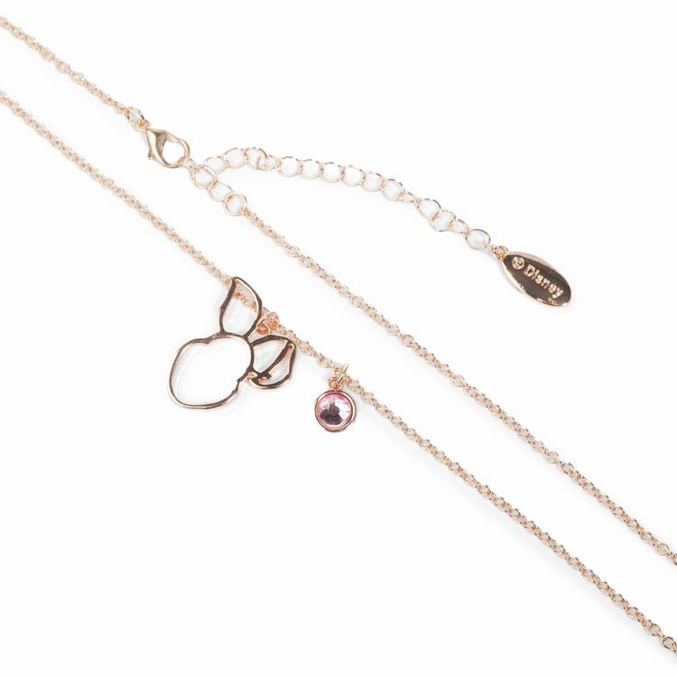 Custard London gold-tone Piglet pendant necklace with pink stone, UK version