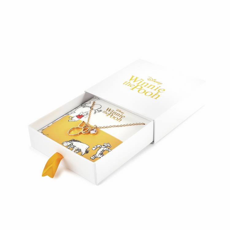 Custard London gold-tone Piglet pendant necklace with pink stone, UK version