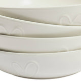 Argos Home cream embossed heart stoneware pasta bowls 22.5cm (British brand)