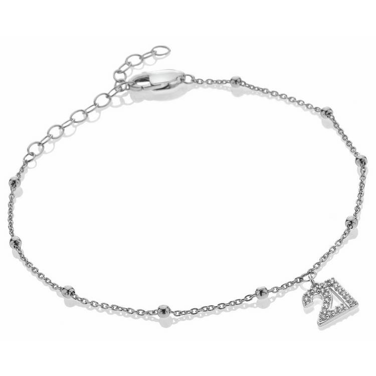 Hot Diamonds sterling silver 21st birthday charm bracelet - British product