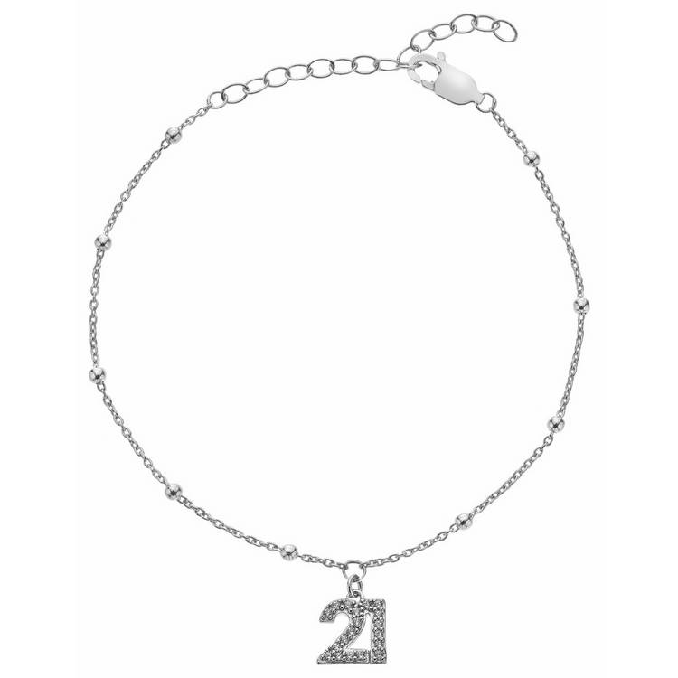 Hot Diamonds sterling silver 21st birthday charm bracelet - British product
