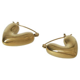 Liars & Lovers gold tone heart huggie hoop earrings - British product
