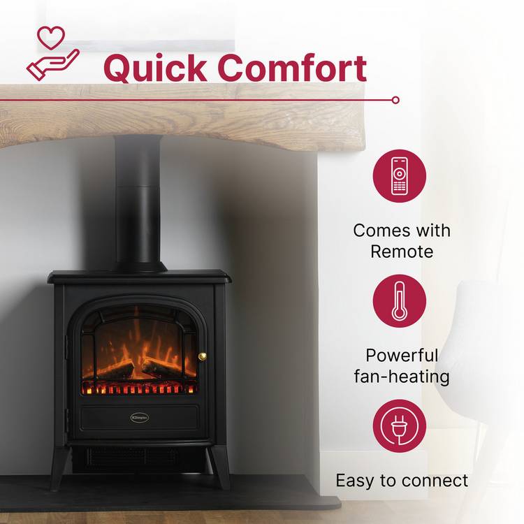 Dimplex Club 2kW electric stove, imported from the UK