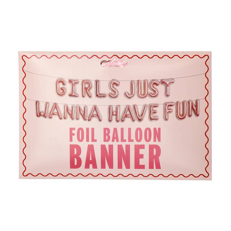 Argos Home Girls Just Wanna Have Fun letter balloons kit 21 foil balloons, UK version