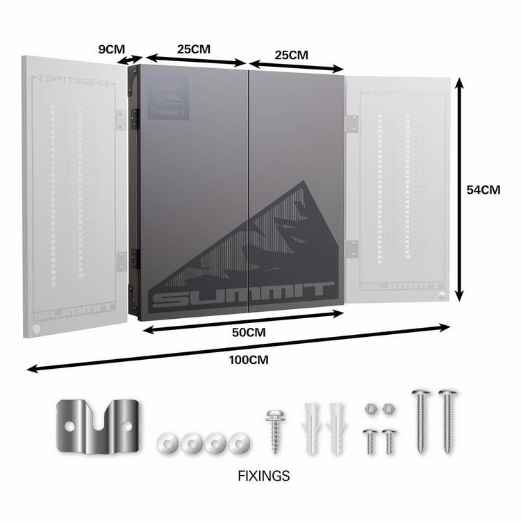 Target Summit all-in-one cabinet dartboard set (British brand)