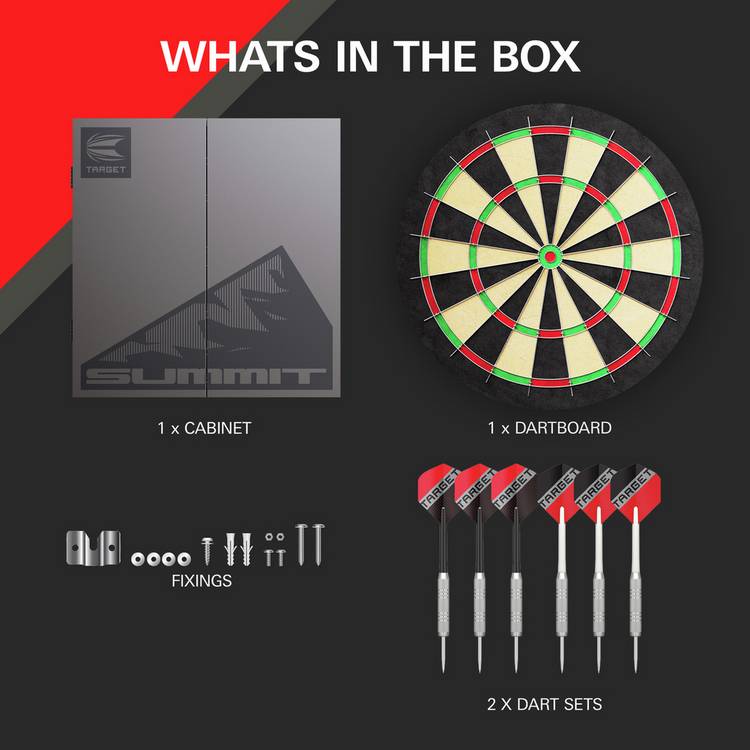 Target Summit all-in-one cabinet dartboard set (British brand)