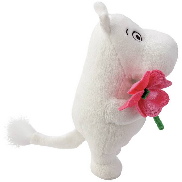 Aurora Moomin soft toy with pink flower 6.5 inch - British product