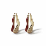 Freedom gold enamel wave hoop earrings (British brand)