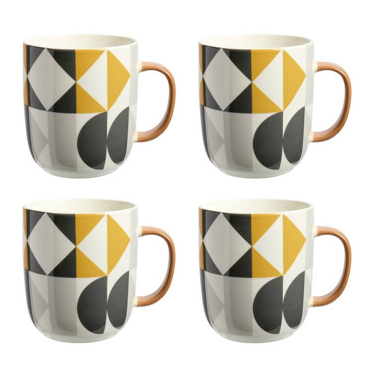 Argos Home Geo stoneware 400ml mug set, UK version