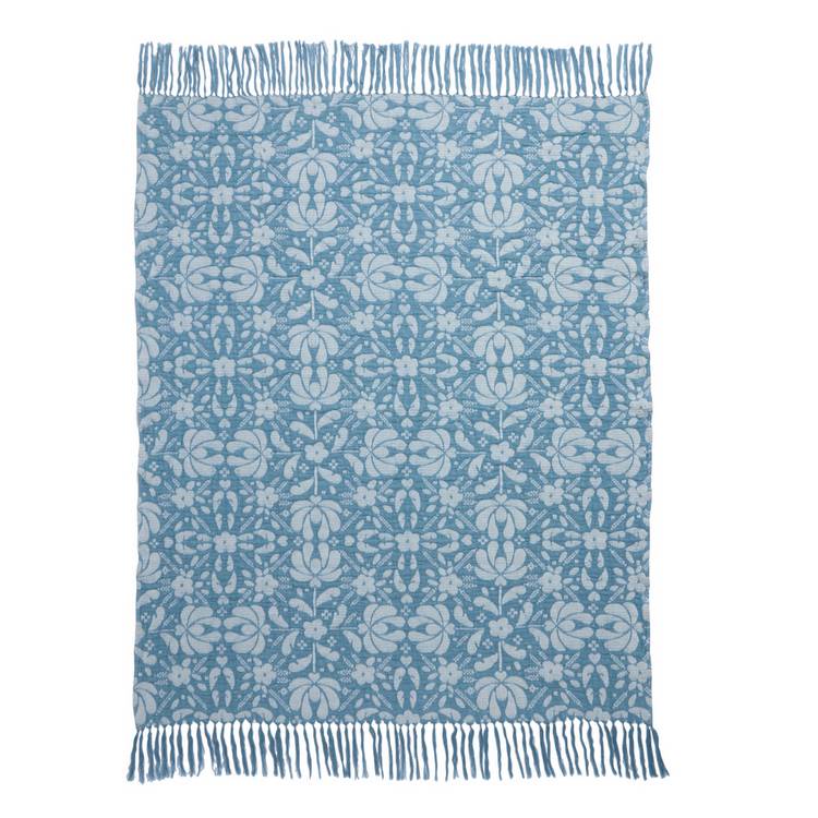 Habitat blue floral throw 150x125cm (British brand)