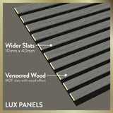 Kraus Lux Alder Grey wall panel 2.4m, imported from the UK