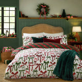 furn Festive Bows Berry White bedding set single (British brand)