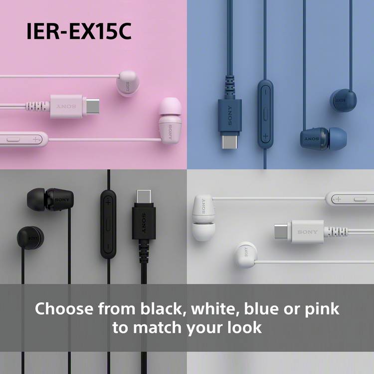 Sony IER-EX15C USB-C earphones white, UK version