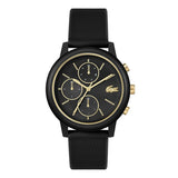 Lacoste watch with black silicone strap, imported from the UK