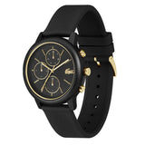 Lacoste watch with black silicone strap, imported from the UK