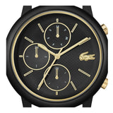 Lacoste watch with black silicone strap, imported from the UK