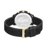 Lacoste watch with black silicone strap, imported from the UK